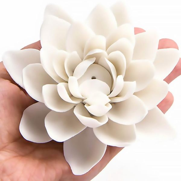 

fragrance lamps ceramic white lotus incense home decoration stick holder buddhist censer use in office teahouse