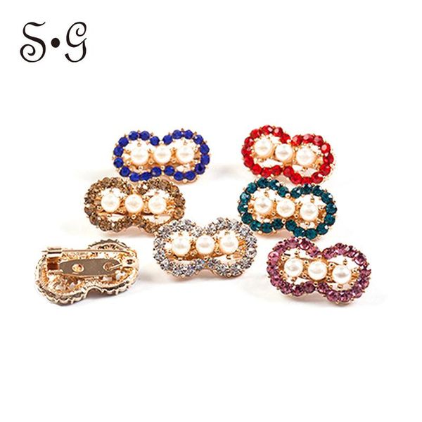 

pins, brooches cute crystal 6pcs/doz jewelry fashion various style broche femme bijoux pin headscarf sweater brooch customizable, Gray