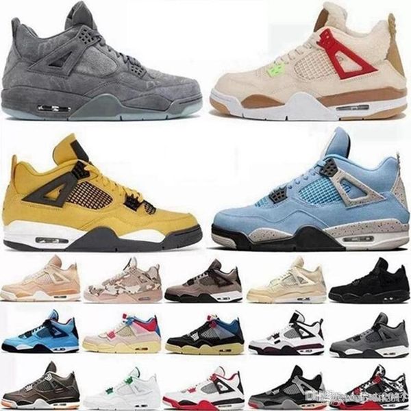 

2022 jumpman reds womens mens sail 4 4s basketball shoes fire red bred punch sandals cat trainers women sports sneakers, Black
