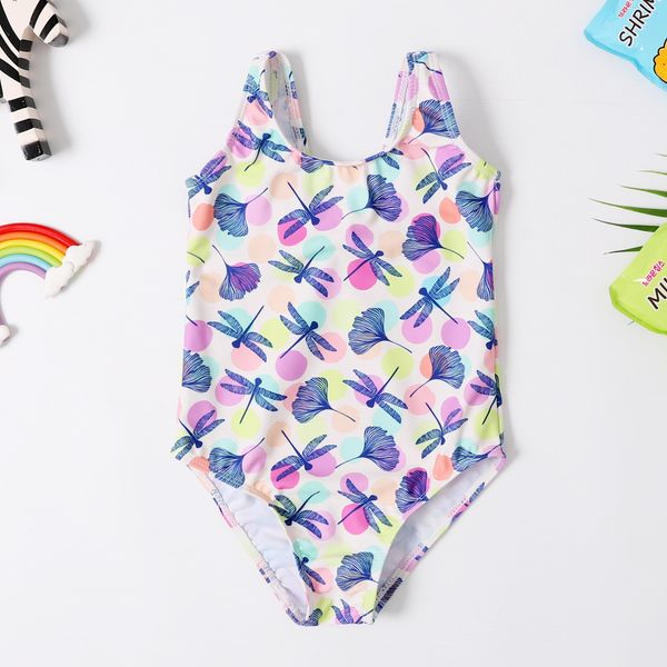 

2021 new one piece girls swimsuit 3-8years childrens swimwear dragonfly kids swimwear for girls bathing suit one piece 2021by