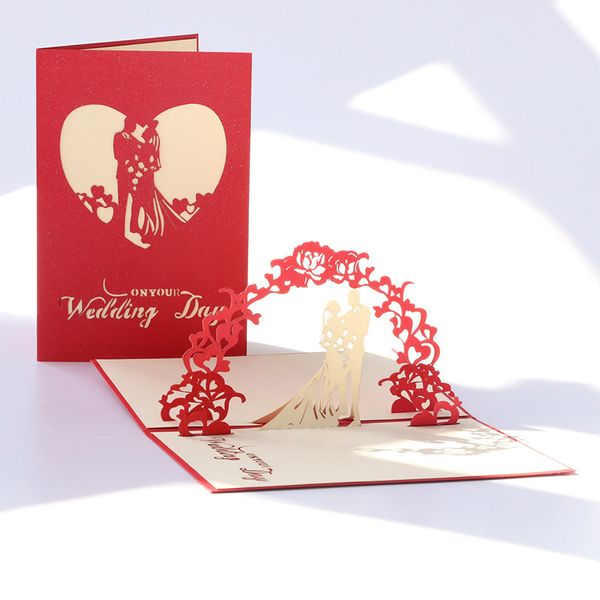 

silhouettes paper carving tanabata wedding greeting card gift three-dimensional invitation 3d blessing sweet