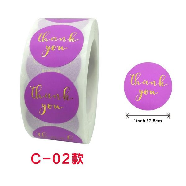 

party decoration roll dyed bronzing thanks to sticker label 1 inch