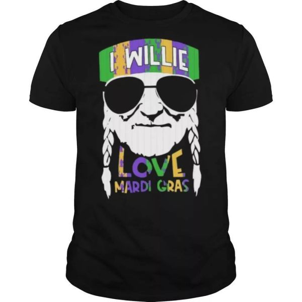 

i willie love mardi gras t-shirt, White;black