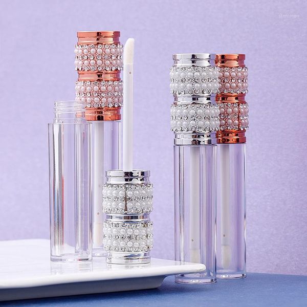 

storage bottles & jars 5ml empty rose gold lid lipgloss packing tubes cosmetic lipstick lip containers silver gloss with sers