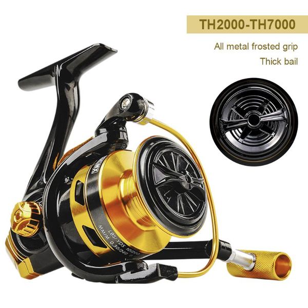 

baitcasting reels 2021 th2000-8000 fishing spinning reel metal spool 5.2:1 ball bearings carp all line cup sea tackle