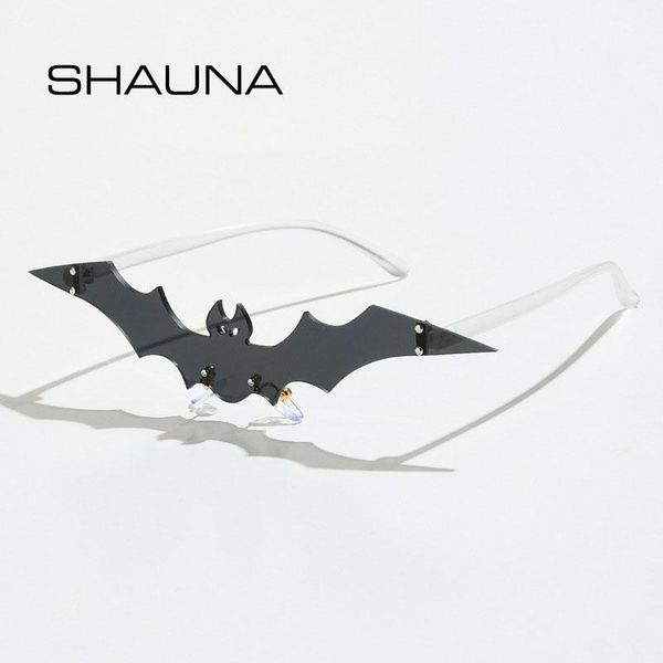 

bat halloween sunglasses trending rimless glasses, White;black