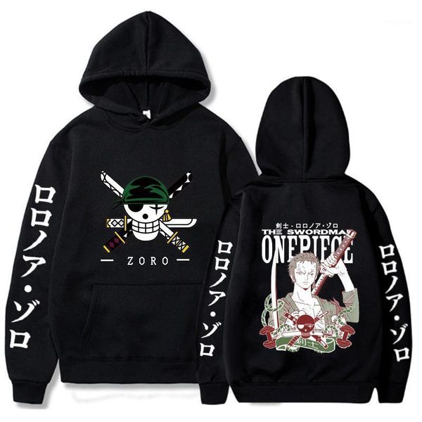 

men's hoodies & sweatshirts one piece anime hoodie print pullover long sleeve loose casual fashion uniex, Black