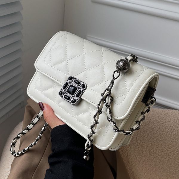 

pu soft leather texture messenger bag new women's fashion lingge single shoulder bag leisure japan and south korea trend small square