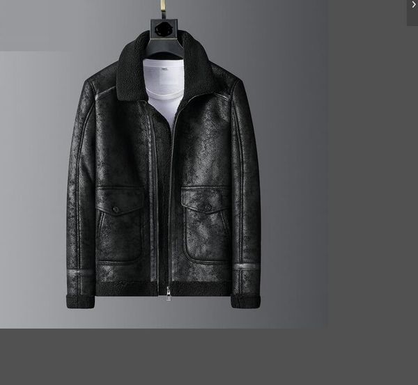 

designer new men's fur coat the latest winter down jacket cotton lamb warm jacket fashion size l-5xl vv2324, Black