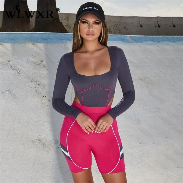 

women's shorts wlwxr fitness jogger biker summer elastic high waist women ladies skinny streetwear bodycon female, White;black