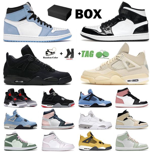 

jumpman 1 4 basketball shoes authentic mens womens black cat 4s iv university blue high oreo mid carbon fiber designer trainers sports sneak