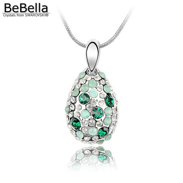 

bebella opal crystal pendant necklace made with crystals from fashion jewelry for women girls lover kids gift necklaces, Silver