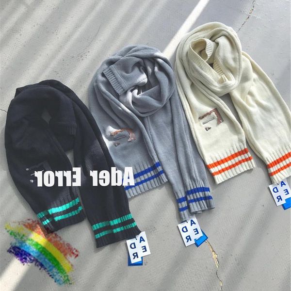 

scarves sleeve 20fw adererror long scarf men women ader error torn label mitten muffler knit wool-blend shawl, Blue;gray