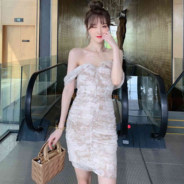 

arrival fashionable female summer fashion off chiffon impression without back strapless vacation mini dress, Black;gray