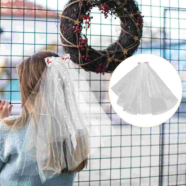 

bridal veils lovely bowknot christmas veil lolita headdress kids gift, Black