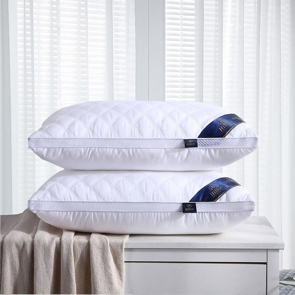 

pillow white bed bedroom bedding, five-star el 3d cotton pillow, three-dimensional quilted cervical soft