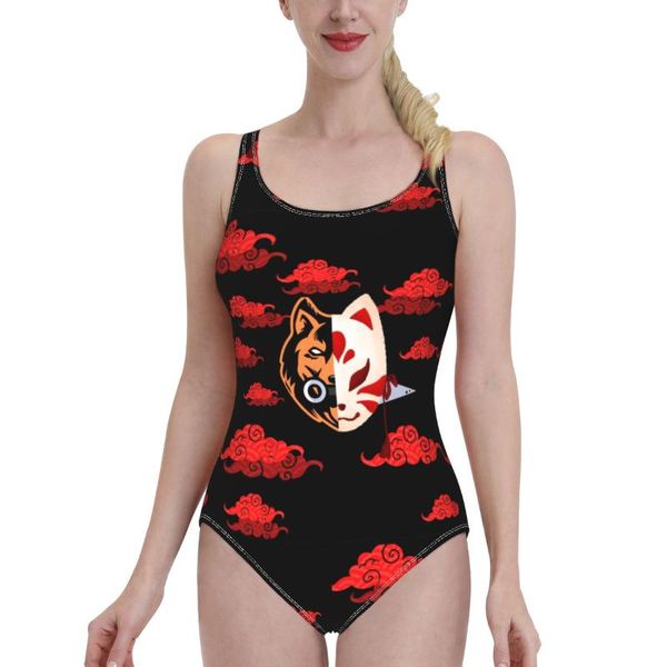 

women's swimwear japan anime red cloud japanese wolf kitsunes akatsuki women exotic bikinis casual graphic swimsuit country beach wear, White;black