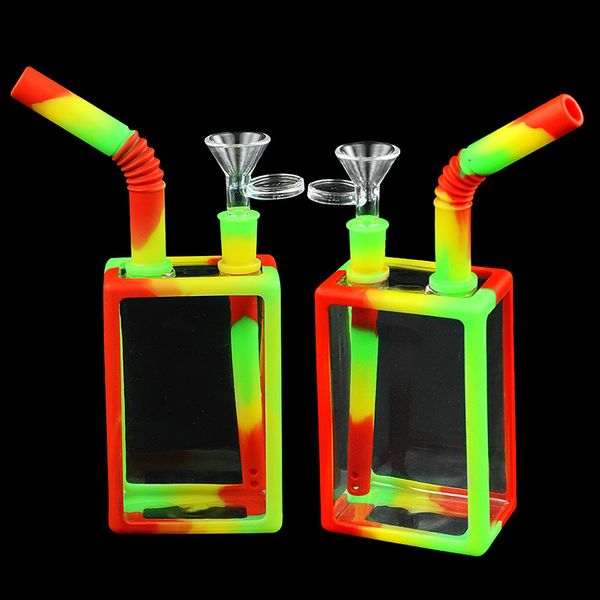 Água Bongo Tube Hookah Água Bebida Beber forma Bubbler Dab Rig Rig Glass Bongs Hookahs Bowl