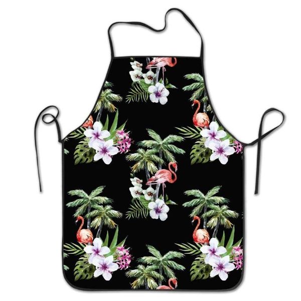 

cute flamingo palm tree apron - cooking kitchen chef barber bib aprons for women men
