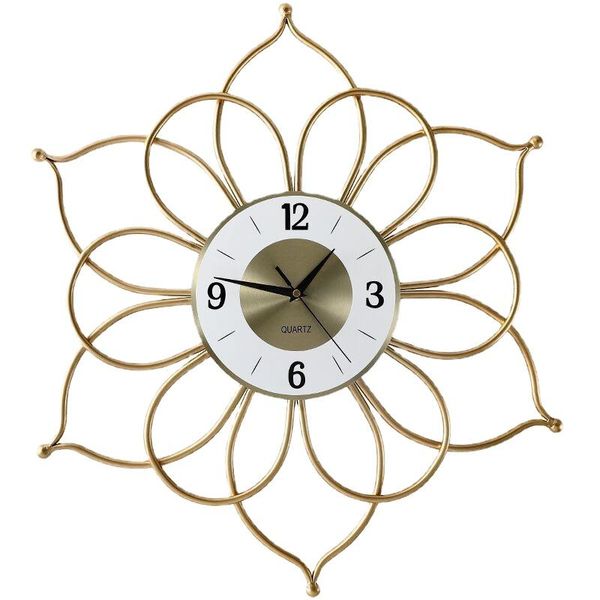 

wall clocks nordic style creative clock fashion living room decorative golden iron bedroom milk tea shop home