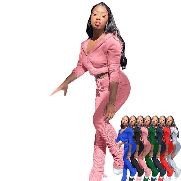 

women's two piece pants tracksuit in bulk womens long sleeve cardigan hoodie outfits 2 set jacket sweatshirt tights solid s4793, White