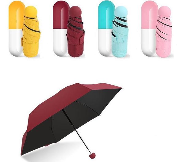 Criativo Requintado Capsule Capsule Guarda-sol Vinil Sunshade Anti-UV Guarda-chuvas Dobrável Bolso Pequeno Guarda-chuva Pequeno Anunciando-Gear Sn5966