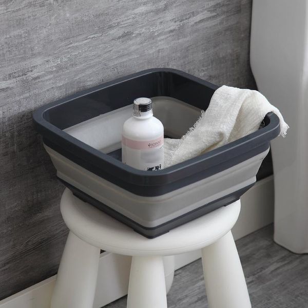 

portable folding bucket foldable basin fishing camping car wash vegetable fruit household kitchen cleaning supplies buckets