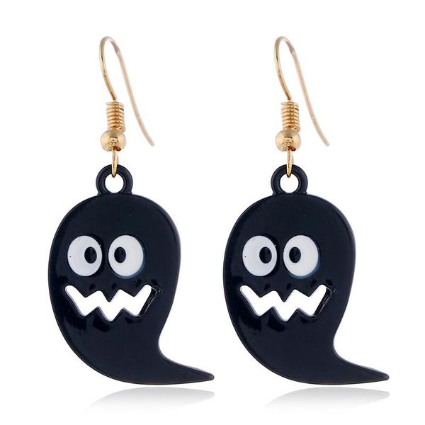 

stud 2021 punk clown face halloween earrings special shaped for women girl bat pumpkin ghost grunge, Golden;silver