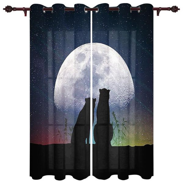 

curtain & drapes kitchen window curtains animal silhouette night children bedroom decoration living room hanging clothtreatment