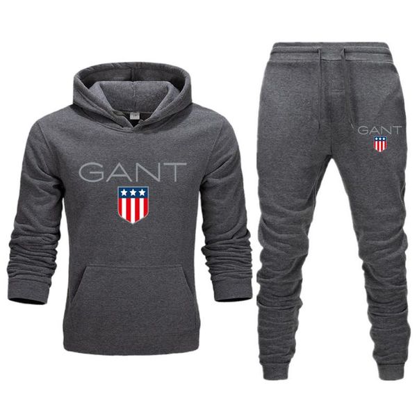 

men's tracksuits two pieces hoodie hooded cotton fall / winter warm sweatshirts casual tracksuit costume s-xxxl, Gray