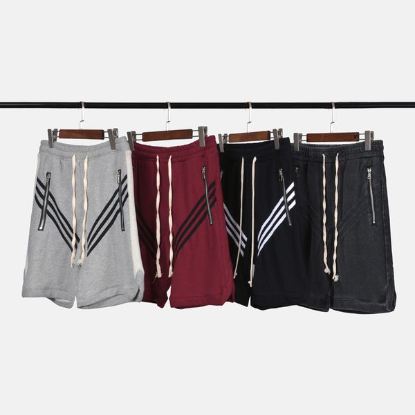

shorts 2021 summer ins hip hop zipper wash make old guard pants street three bar split men's and women's fashion, White;black