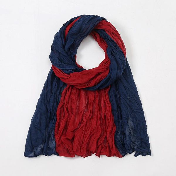 

scarves 2021 autumn fashion wrinkle ombre plaid viscose shawl scarf lady shiny print wrap snood muslim hijab sjaal 175*85cm, Blue;gray