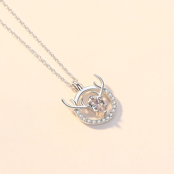 

fashion necklaces lovers chic deer pendant couple necklace, Silver