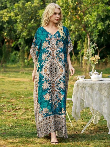 

ethnic clothing  women's dress printed skirt middle east large loose robe dubai abaya kimono muslim patchwork, Red