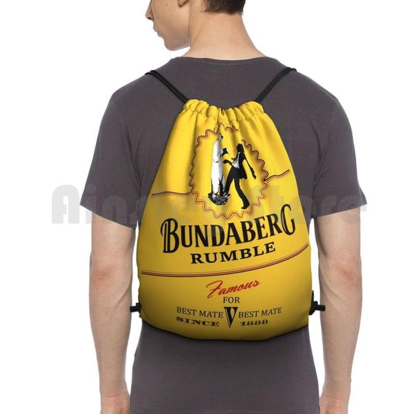 

bundaberg rumble backpack drawstring bags gym bag waterproof drunk australia rum spirit aussie funny drinking