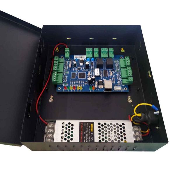 

tcp/ip two door access controller 100-240v switch power supply box rfid wg26 reader and various locks exit button fingerprint control