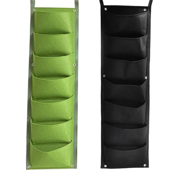 

wall hanging planter pouch vertical garden bag with 7 pockets waterproof green planting outdoor indoor yard use planters & pots