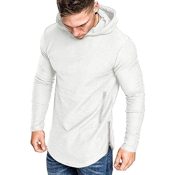 

men's hoodies & sweatshirts 4 colors men hooded shirt long sleeve solid color zipper sports casual autumn spring hoodie outfits plus si, Black
