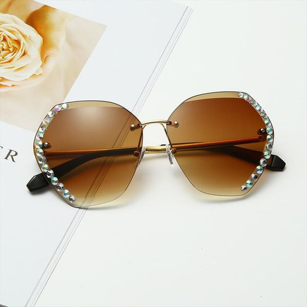 

oversized rimless square sunglasses women brand fashion gradient clear lens one piece men gafas glasses, White;black