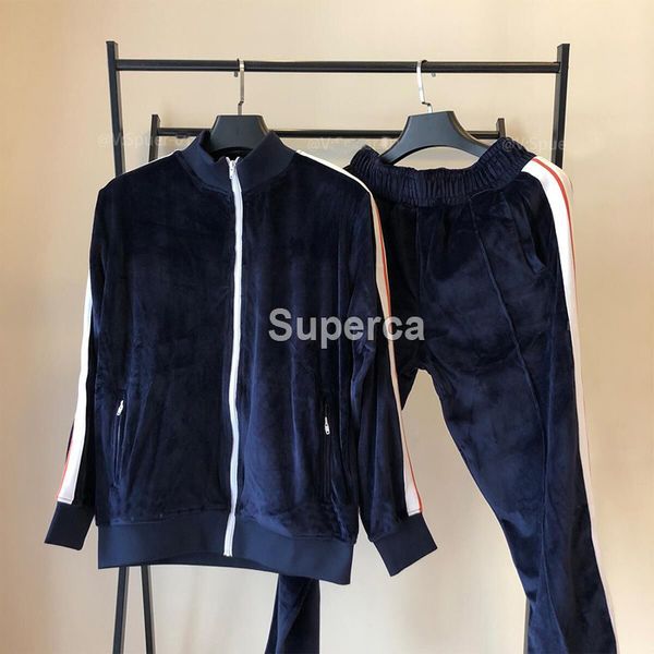 

man designers clothes 20ss velvet mens tracksuit men women jacket hoodie or pants men s clothing sport hoodies tracksuits mens winter coat, Gray