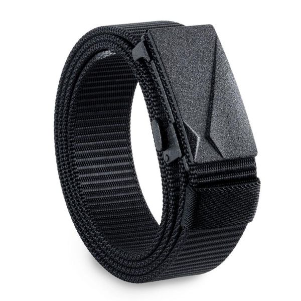 

belts 2021. large size mens jeans office automatic buckle nylon belt gift box packaging, Black;brown