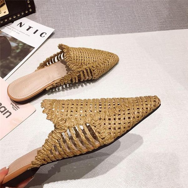 

slippers low flat shoes female fabric basic pu rome rubber, Black