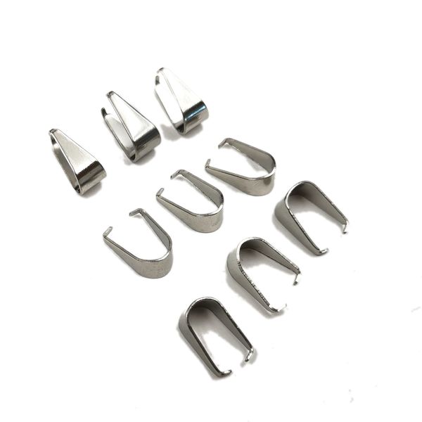 

200 pcs large 9*11 mm pendant connectors pinch clip bail clasps hooks for diy jewelry making findings necklace accessories stainless steel m