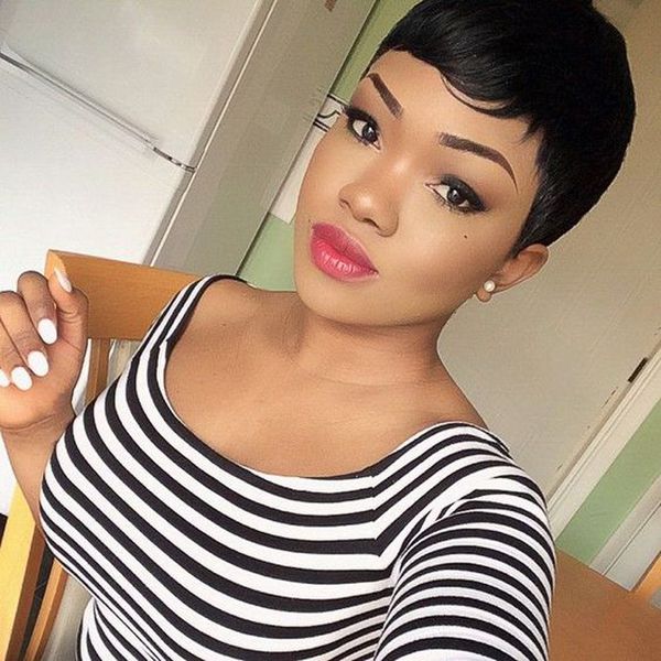 

Wigs for Black Women Pixie Cut Short Human Hair Wigs for Women Bob Full Lace Front Wigs with Baby Hair for Africans American braided wig, Black;brown