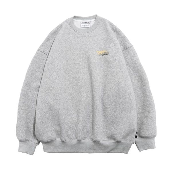 

men's hoodies & sweatshirts patch letter fleece mens autumn streetwear simple casual loose crew neck long sleeve pullover men, Black