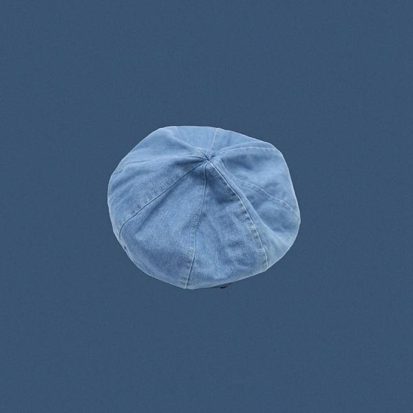 

berets trend men's cowboy hat fashion women retro sun visor hats solid adjustable size vintage jeans cotton cap, Blue;gray