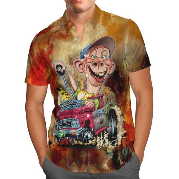 

men's casual shirts cartoon car 3d printing beach hawaiian 2021 summer shirt short sleeve streetwear oversized 5xl camisa social chemis, White;black