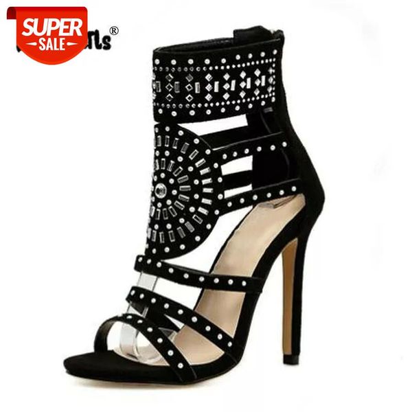 

dijigirls rhinestone gladiator women sandals high heels high heel women pumps summer party shoes dropshipping #5p54, Black
