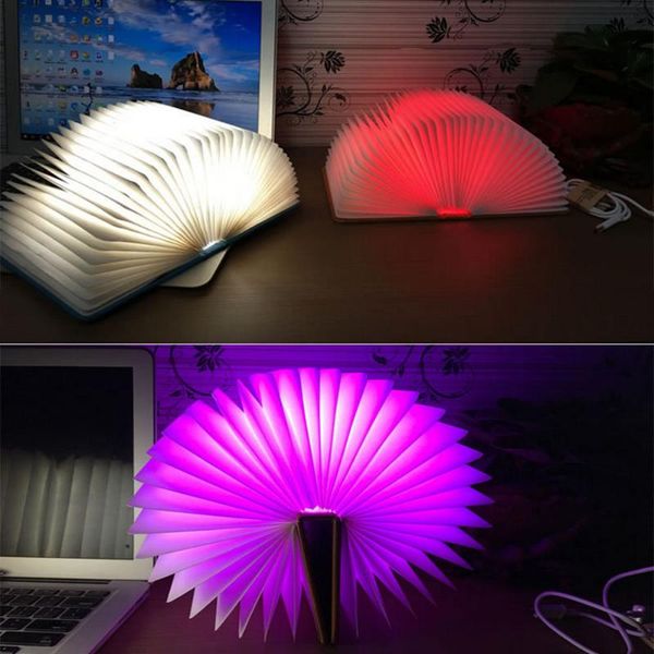 

book lights creative 5 colors led booklight style folding lamp decor usb rechargeable gift