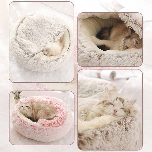 

super soft dog bed sofa plushcomfortable cat mat beds dogs house pet round cushion for cats warm nest 2 in 1 & furniture